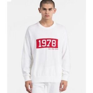 Calvin Klein NWT 1978 INTARSIA LOGO SWEATER